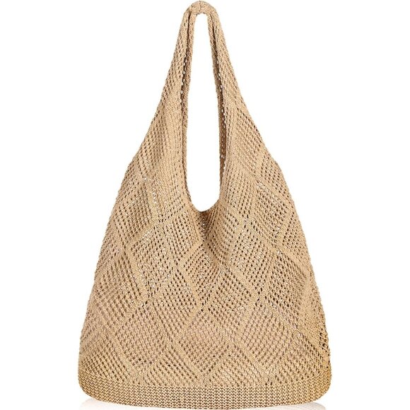 Women Yellowish-brown Shoulder Shopping Handbag Casual Travel Tote Fold Able Bag - Picture 1 of 7